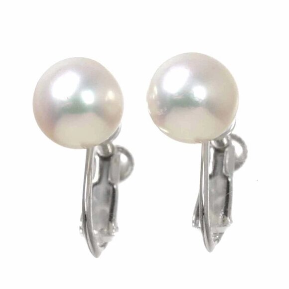 TASAKI Akoya Pearl 8.0mm Earrings 18K WG White Gold 750 90270699